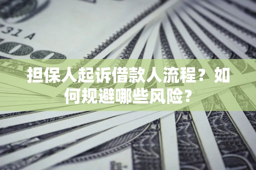 济南担保人起诉借款人流程？如何规避哪些风险？