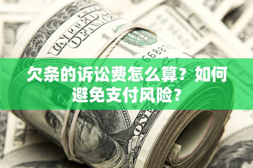 济南欠条的诉讼费怎么算？如何避免支付风险？